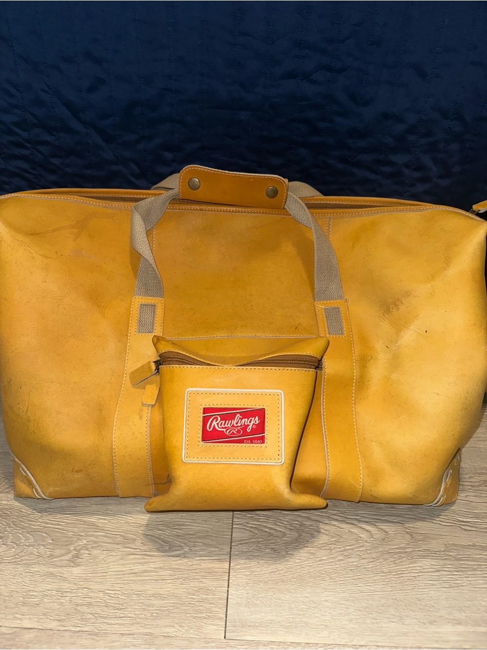 Rawlings Heart of the Hide Baseball Glove Leather Duffle Bag Tan Rare Lombardo